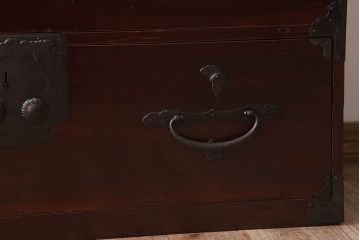 アンティーク家具　明治期　古民具・骨董　アンティーク二本松箪笥ローボード(時代箪笥・衣装箪笥)