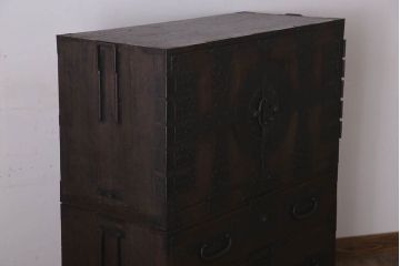 アンティーク家具　明治期　アンティークの重ね観音箪笥(衣装箪笥・時代箪笥)