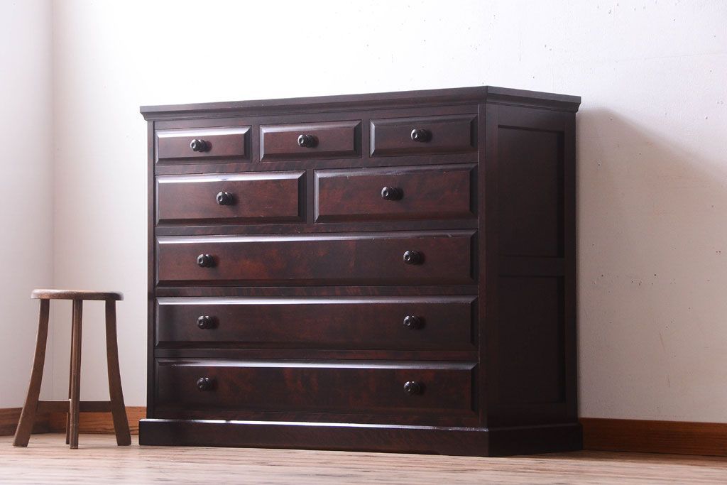 中古　北海道民芸家具　整理タンス(チェスト)(定価約30万円)