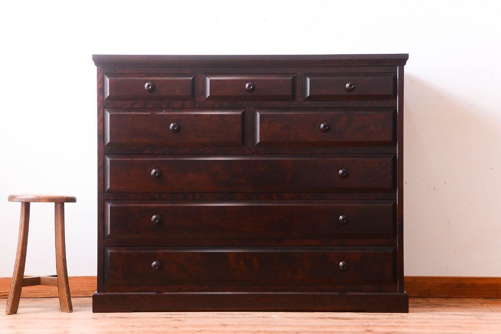 中古　北海道民芸家具　整理タンス(チェスト)(定価約30万円)