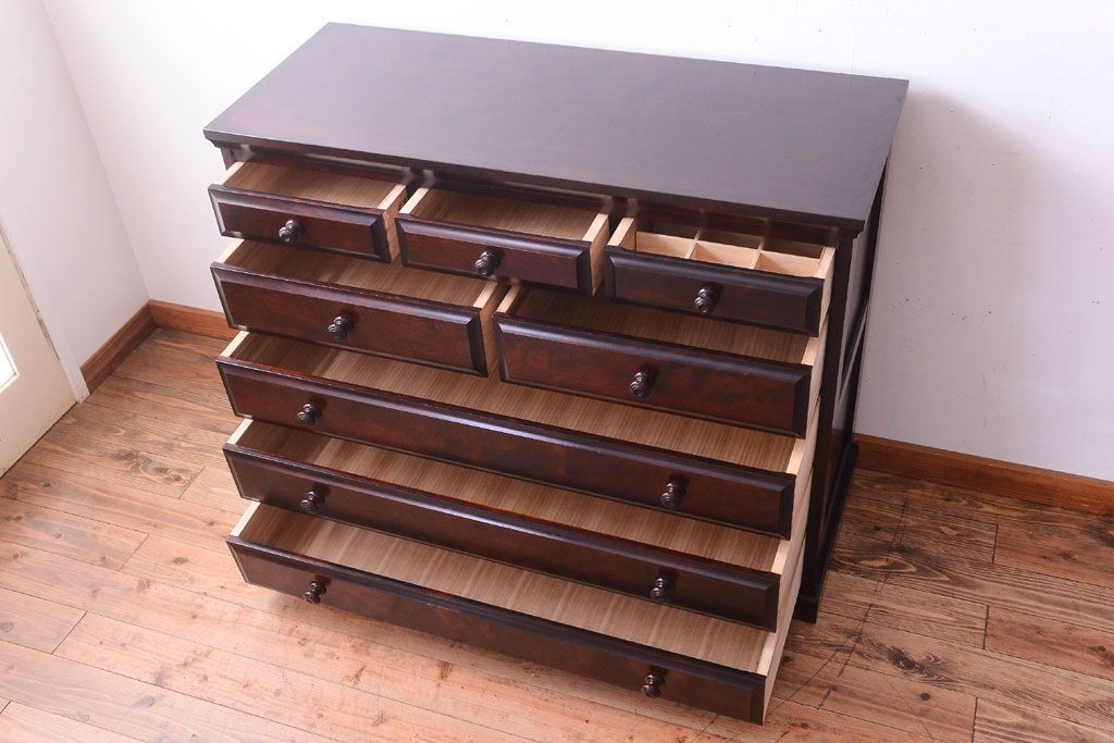 中古　北海道民芸家具　整理タンス(チェスト)(定価約30万円)