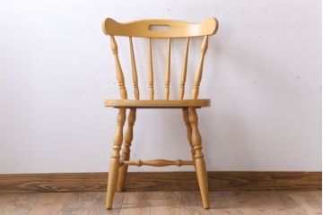 中古　飛騨家具　柏木工　明るい木味のウィンザーチェア(ダイニングチェア、ウインザーチェア)(2)
