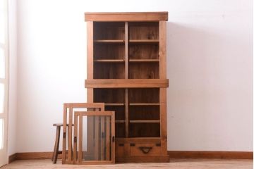 アンティーク家具　古民具・骨董　三尺　木味が美しい重ね収納棚(水屋箪笥)