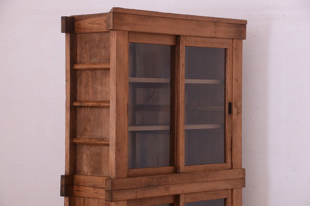 アンティーク家具　古民具・骨董　三尺　木味が美しい重ね収納棚(水屋箪笥)