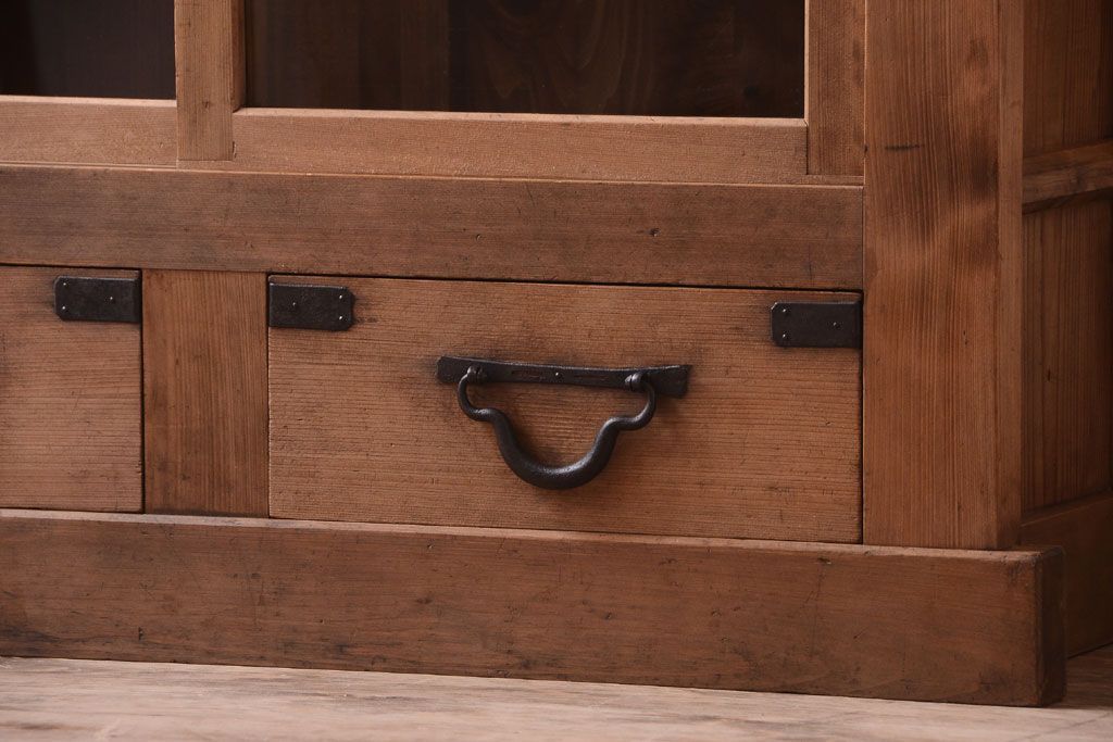 アンティーク家具　古民具・骨董　三尺　木味が美しい重ね収納棚(水屋箪笥)