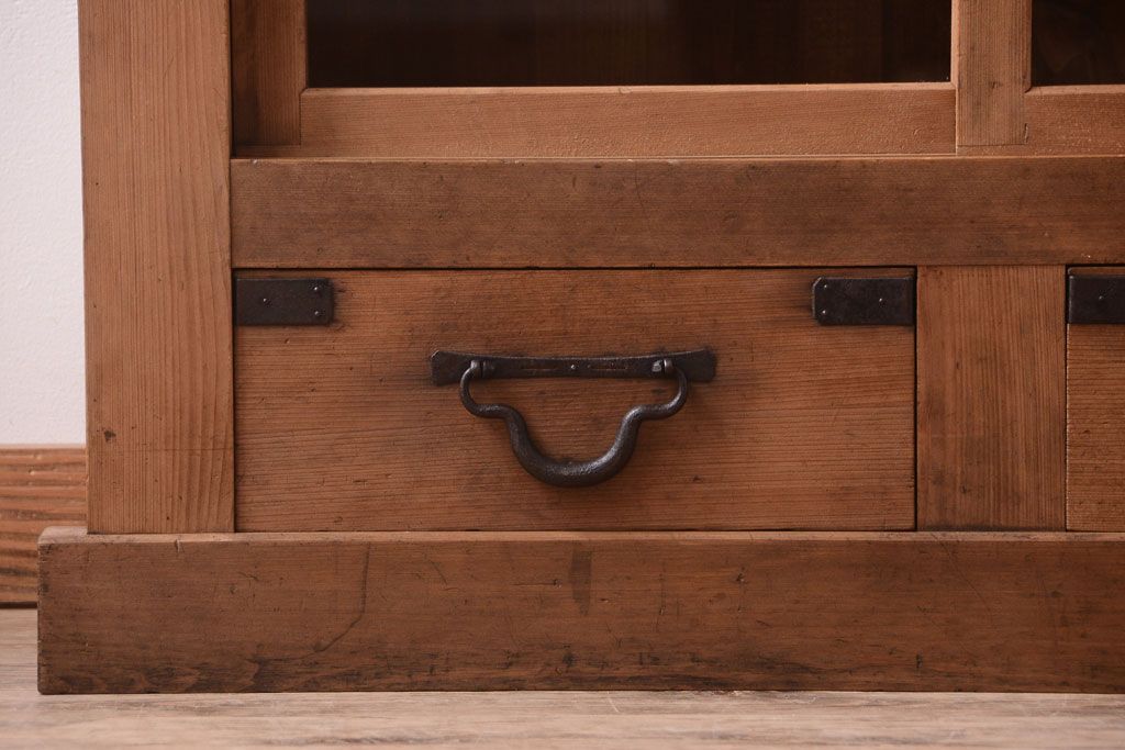 アンティーク家具　古民具・骨董　三尺　木味が美しい重ね収納棚(水屋箪笥)