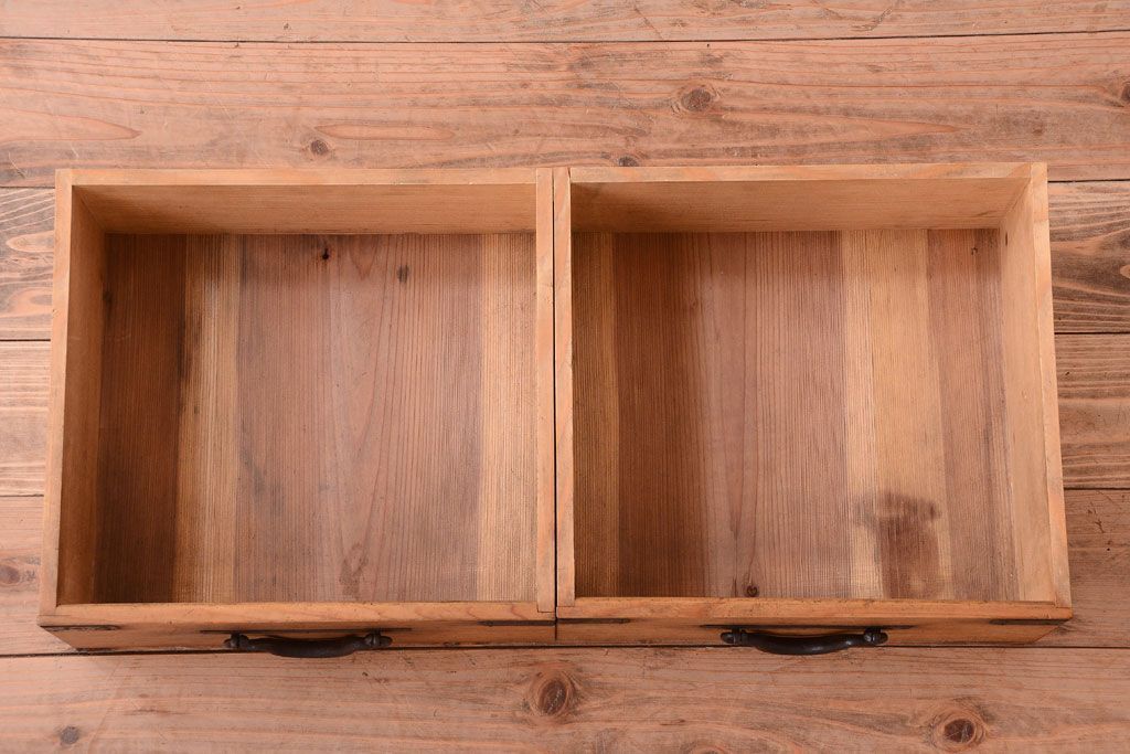 アンティーク家具　古民具・骨董　三尺　木味が美しい重ね収納棚(水屋箪笥)