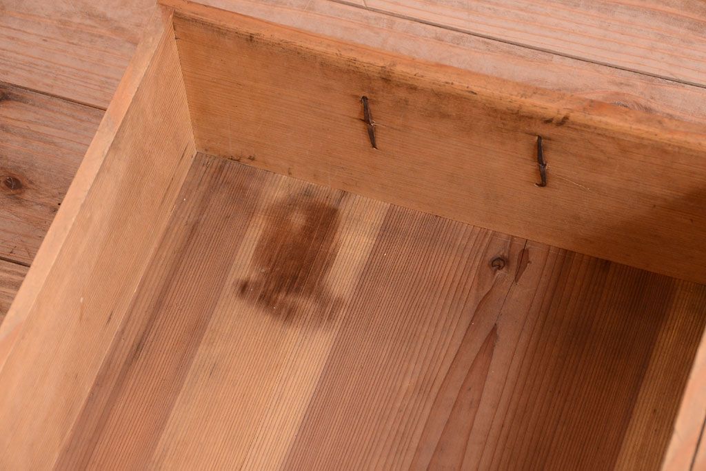 アンティーク家具　古民具・骨董　三尺　木味が美しい重ね収納棚(水屋箪笥)