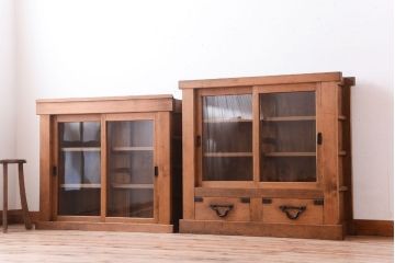 アンティーク家具　古民具・骨董　三尺　木味が美しい重ね収納棚(水屋箪笥)