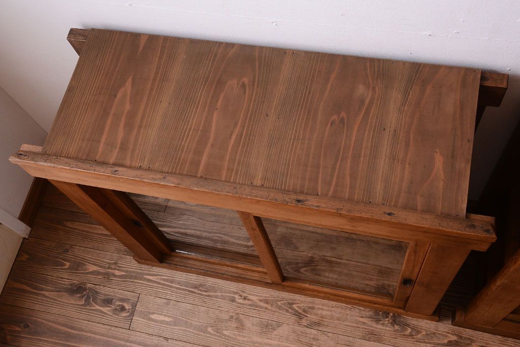 アンティーク家具　古民具・骨董　三尺　木味が美しい重ね収納棚(水屋箪笥)