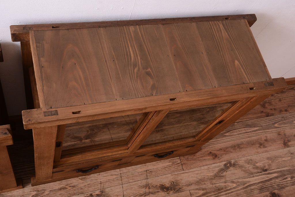 アンティーク家具　古民具・骨董　三尺　木味が美しい重ね収納棚(水屋箪笥)