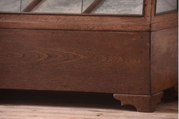 レトロ家具　古い商店の昭和レトロな引き出し付きガラスケース(陳列ケース・マス目棚)