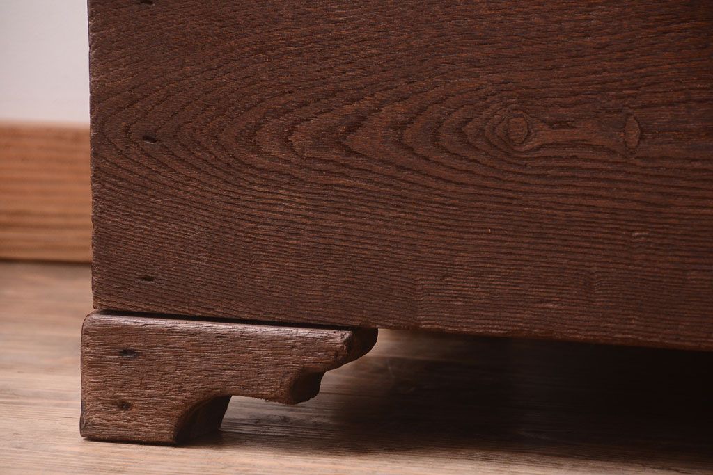 レトロ家具　古い商店の昭和レトロな引き出し付きガラスケース(陳列ケース・マス目棚)