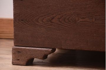 レトロ家具　古い商店の昭和レトロな引き出し付きガラスケース(陳列ケース・マス目棚)