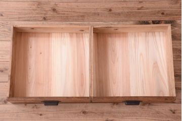 レトロ家具　古い商店の昭和レトロな引き出し付きガラスケース(陳列ケース・マス目棚)