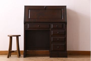 中古　北海道民芸家具　片袖ライティングビューロー(定価約28万8千円)