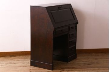 中古　北海道民芸家具　片袖ライティングビューロー(定価約28万8千円)