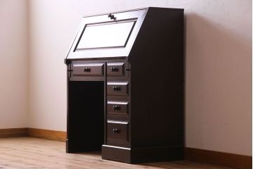 中古　北海道民芸家具　片袖ライティングビューロー(定価約28万8千円)