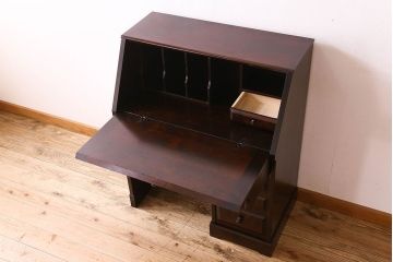 中古　北海道民芸家具　片袖ライティングビューロー(定価約28万8千円)