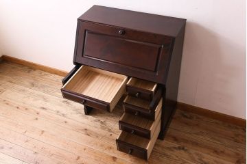 中古　北海道民芸家具　片袖ライティングビューロー(定価約28万8千円)