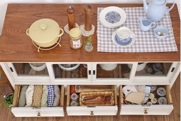 アンティーク家具　気泡ガラス入り!アンティークペイントローボード