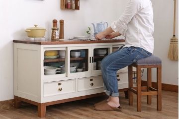 アンティーク家具　気泡ガラス入り!アンティークペイントローボード