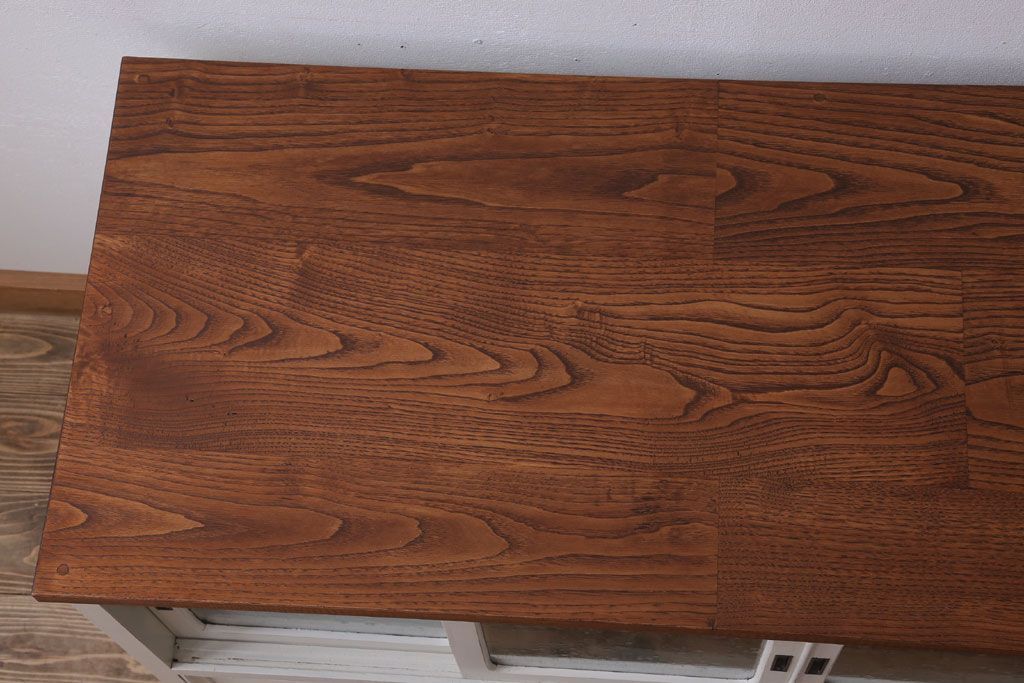 アンティーク家具　気泡ガラス入り!アンティークペイントローボード