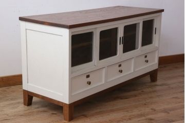 アンティーク家具　気泡ガラス入り!アンティークペイントローボード