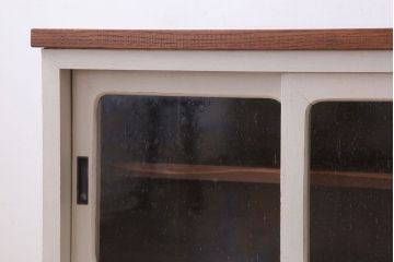 アンティーク家具　気泡ガラス入り!アンティークペイントローボード