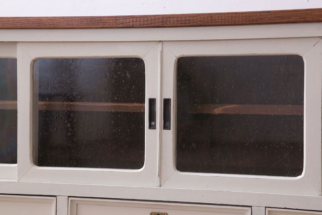 アンティーク家具　気泡ガラス入り!アンティークペイントローボード