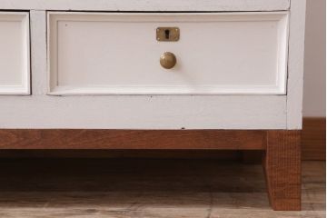 アンティーク家具　気泡ガラス入り!アンティークペイントローボード