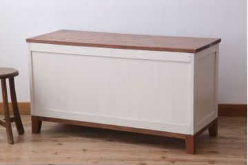 アンティーク家具　気泡ガラス入り!アンティークペイントローボード