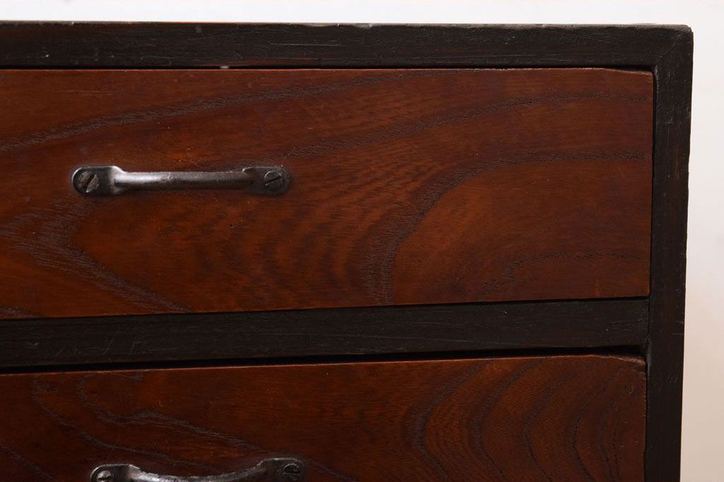 レトロ家具　昭和レトロ　古い木製のアンティーク5杯小引き出し(2)