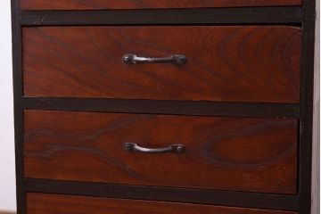 レトロ家具　昭和レトロ　古い木製のアンティーク5杯小引き出し(2)