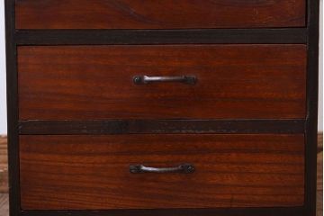 レトロ家具　昭和レトロ　古い木製のアンティーク5杯小引き出し(2)