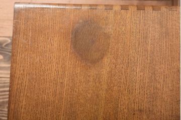 レトロ家具　扉付き!古いナラ材製の昭和レトロなアンティーク小引き出し