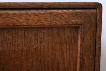 レトロ家具　扉付き!古いナラ材製の昭和レトロなアンティーク小引き出し