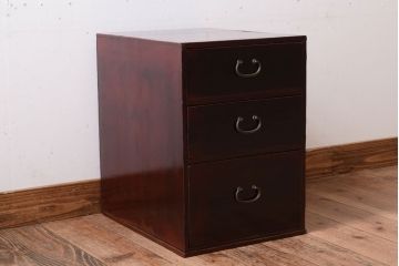 アンティーク家具　大正・昭和期　古い木製のアンティーク小引き出し