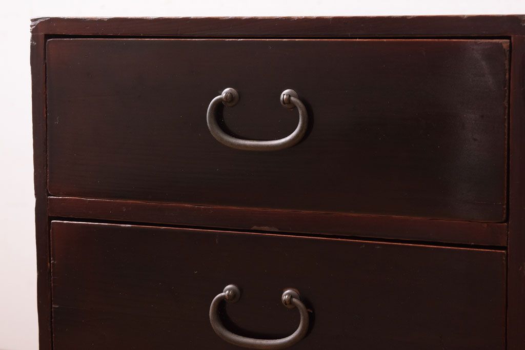 アンティーク家具　大正・昭和期　古い木製のアンティーク小引き出し