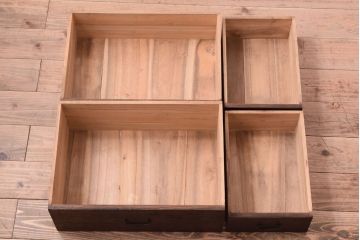 アンティーク家具　古い桐材製のアンティーク小引き出し