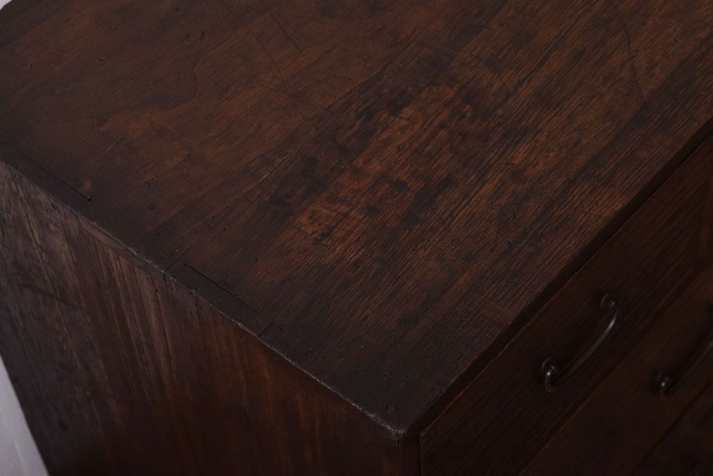 アンティーク家具　古い桐材製のアンティーク小引き出し