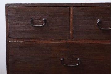 アンティーク家具　古い桐材製のアンティーク小引き出し