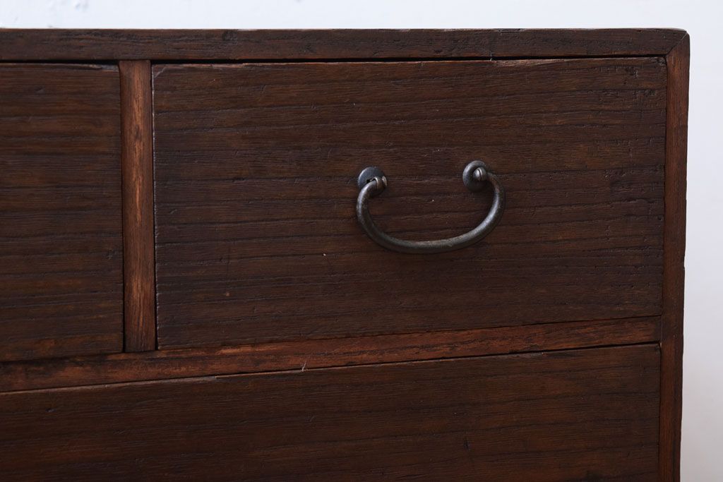アンティーク家具　古い桐材製のアンティーク小引き出し