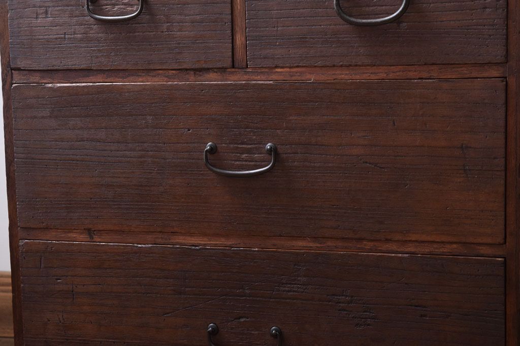 アンティーク家具　古い桐材製のアンティーク小引き出し
