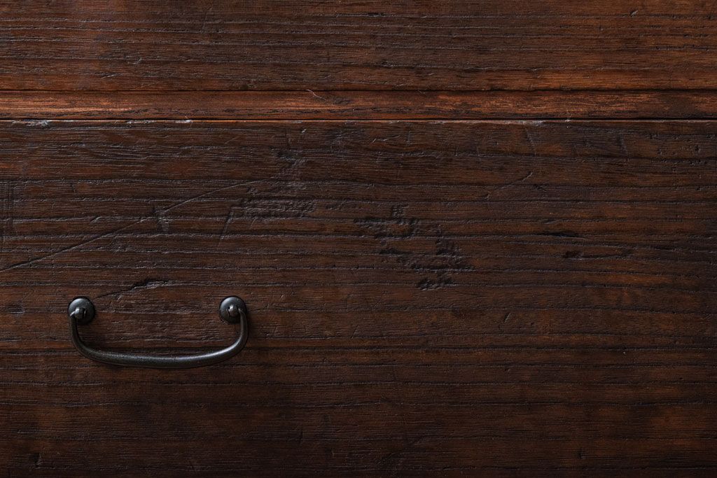 アンティーク家具　古い桐材製のアンティーク小引き出し