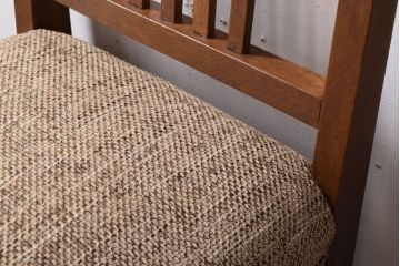 アンティーク家具　クッション座面　オーク材製のシンプルなアンティークチェア