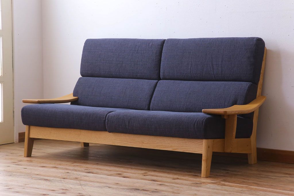 中古美品　ブランド家具　頑固おやじ(GANKO OYAJI)　シンプルでおしゃれなアームソファ(定価約23万円)