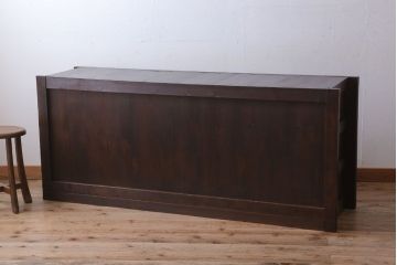 アンティーク家具　六尺　古民具・骨董　極太框の収納箪笥サイドボード(水屋箪笥・ローボード)
