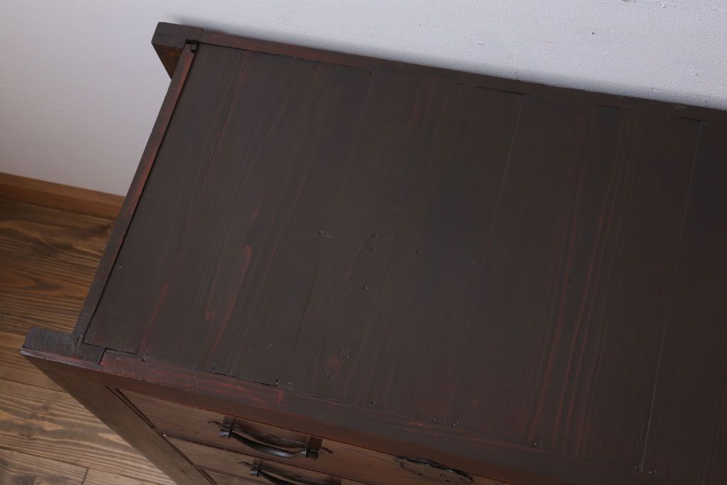 アンティーク家具　六尺　古民具・骨董　極太框の収納箪笥サイドボード(水屋箪笥・ローボード)