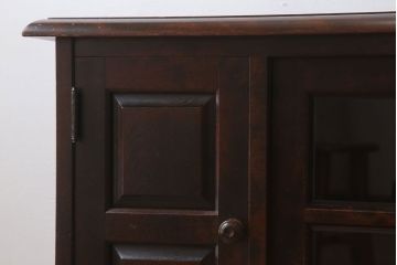 中古　北海道民芸家具　サイドボード(引き戸)(定価約29万円)